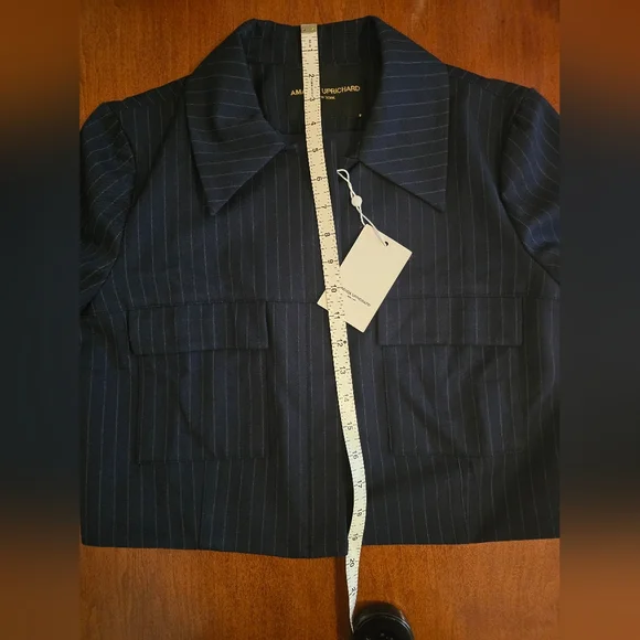Amanda Uprichard Navy Cropped Jacket | NWT | Size Medium – Msrp $260 - Picture 12 of 16